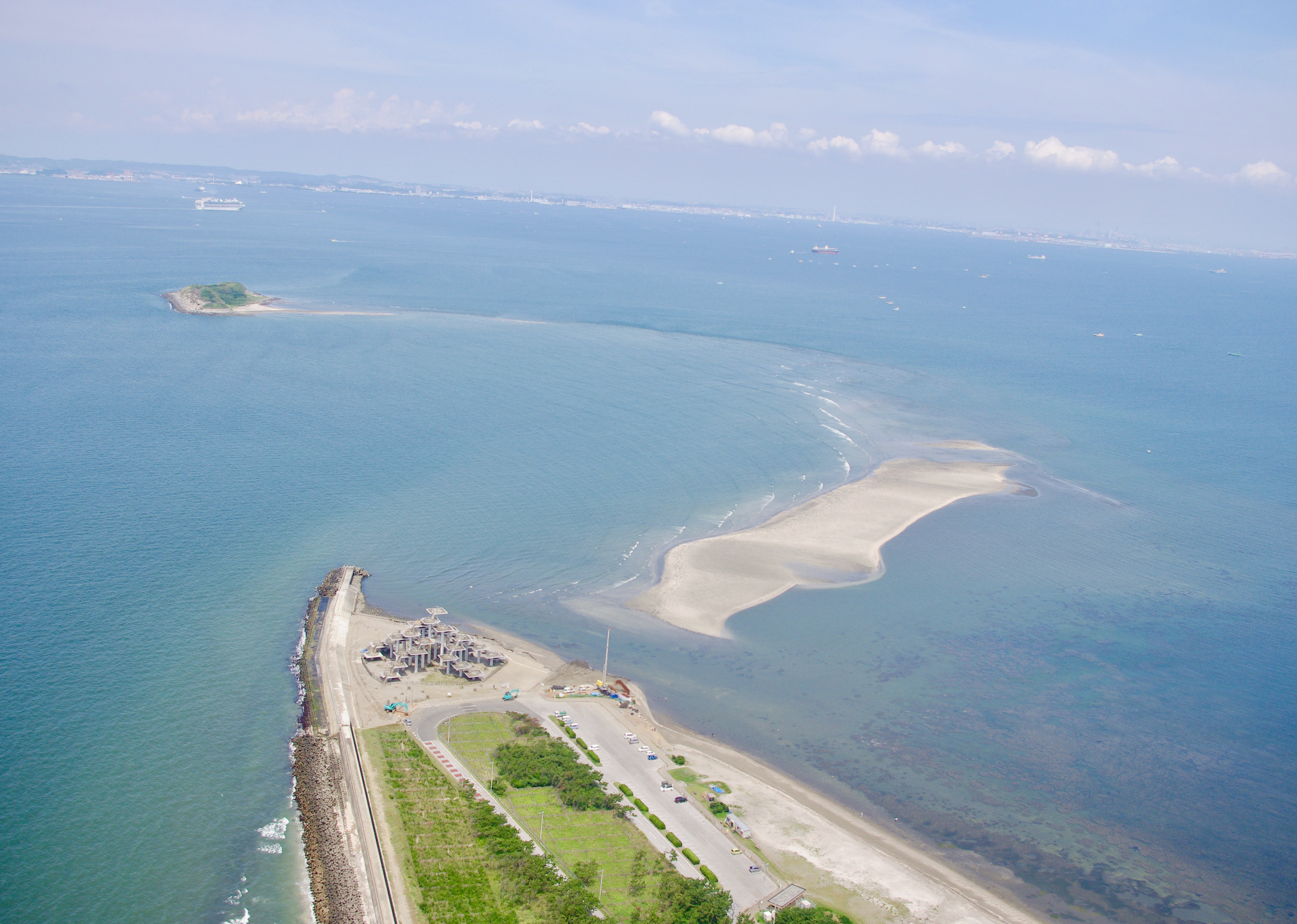 空から見た富津岬